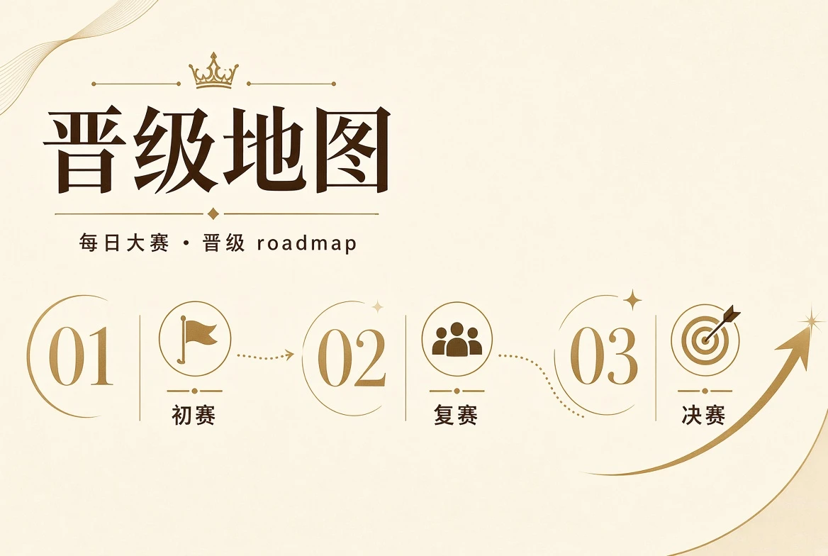 成年模特赛事进程与资格审核示意